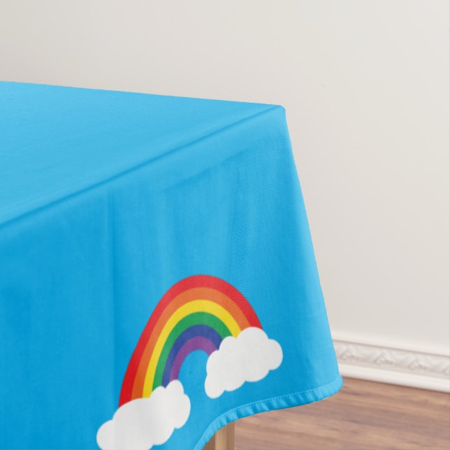 Rainbow Kid's Birthday Party Tablecloth (In Situ)