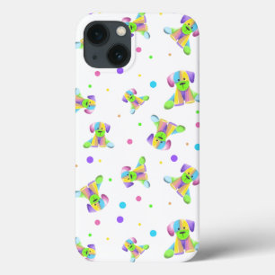 rainbow kids dog puppy polka dot bright fun colour iPhone 13 case