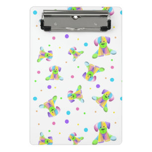rainbow kids dog puppy polka dot bright fun colour mini clipboard