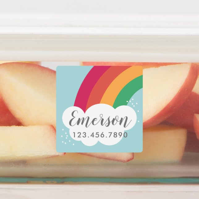 Rainbow kids waterproof sticker label (Affixed)