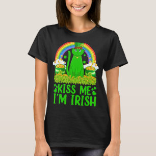 Rainbow Kiss Me I'm Irish Siamese Cat St  Patrick' T-Shirt
