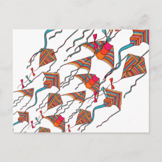 Rainbow Kite Pattern Postcard