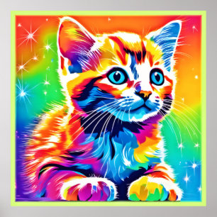 Rainbow Kitten Dreams Poster