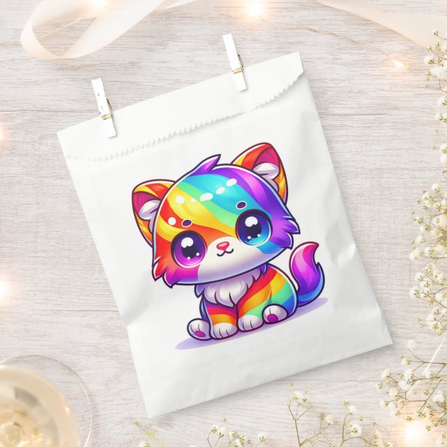 Rainbow Kitten Favour Bags (Clipped)