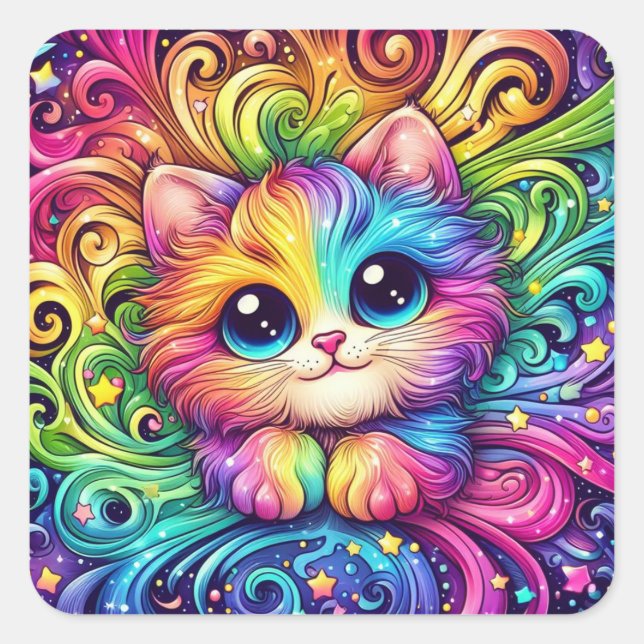 Rainbow kitten stickers (Front)