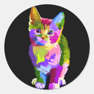 rainbow kitten stickers