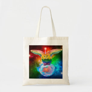 Rainbow Kitten Unicorn Gold  Fish Space Buddies Tote Bag
