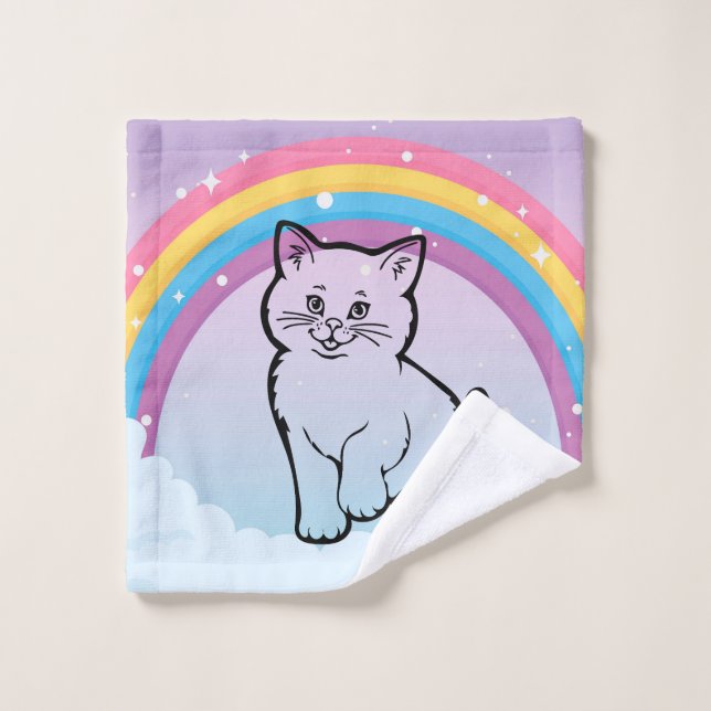 rainbow kitten  wash cloth (Wash Cloth)