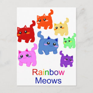 Rainbow kittens! postcard