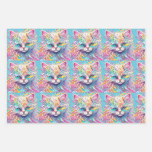 Rainbow kittens  wrapping paper sheet