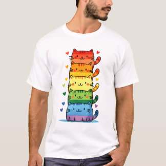 Rainbow Kitty Cat Pride  T-Shirt