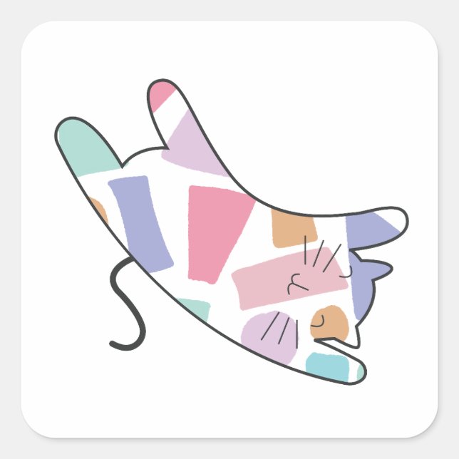 Rainbow Kitty Square Sticker (Front)