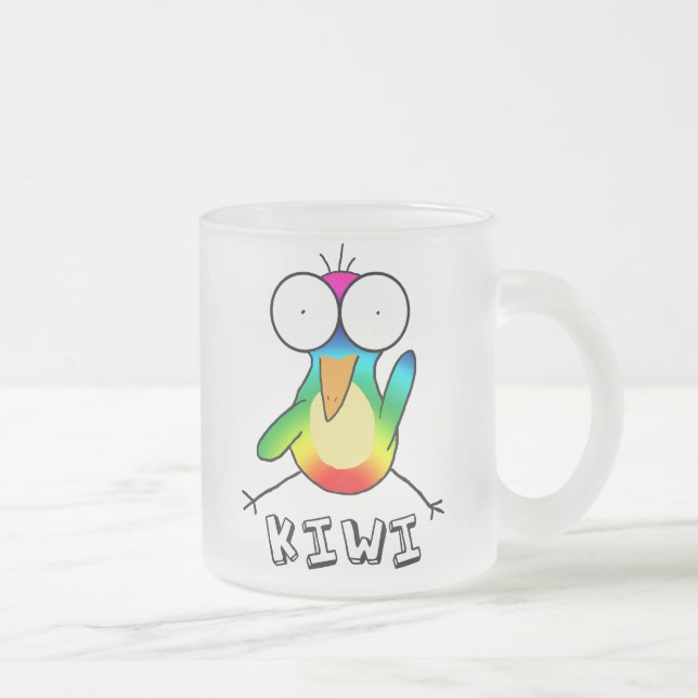 Rainbow Kiwi Frosted Mug (Right)