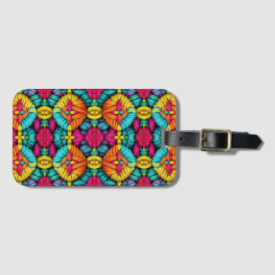 Rainbow Knitted Bloom Pattern Luggage Tag