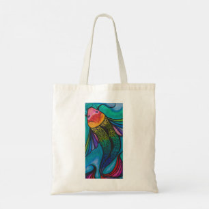 Rainbow Koi Fish Tote Bag Colorful Fish Market Bag