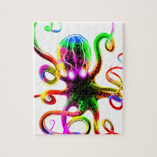Rainbow Kraken Glow Jigsaw Puzzle