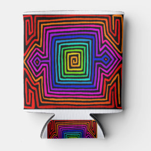 Rainbow Kuna Indian Mola Can Cooler