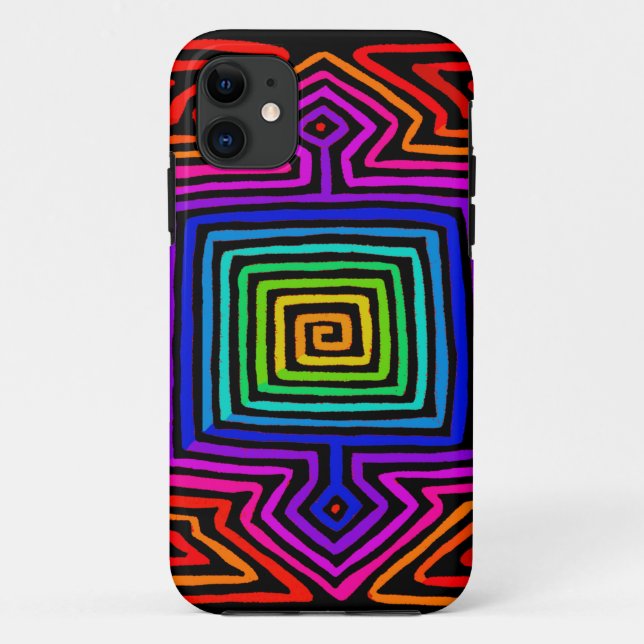 Rainbow Kuna Indian Mola Case-Mate iPhone Case (Back)