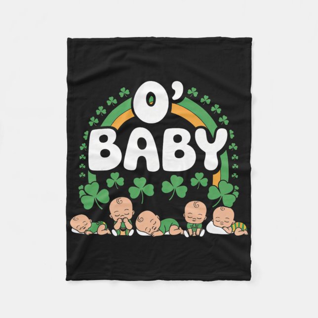 Rainbow Labour And Delivery Nurse Saint Patrick's  Fleece Blanket (Front)