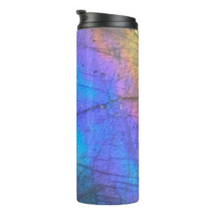 Rainbow Labradorite Crystal Print Thermal Tumbler