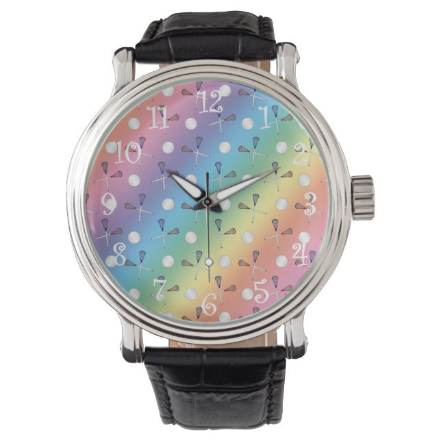 Rainbow lacrosse pattern watch (Front)