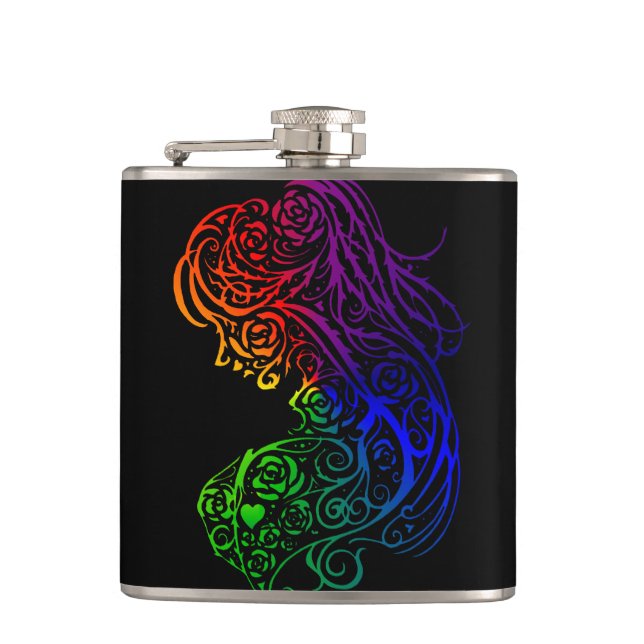 Rainbow Lady Flask (Front)