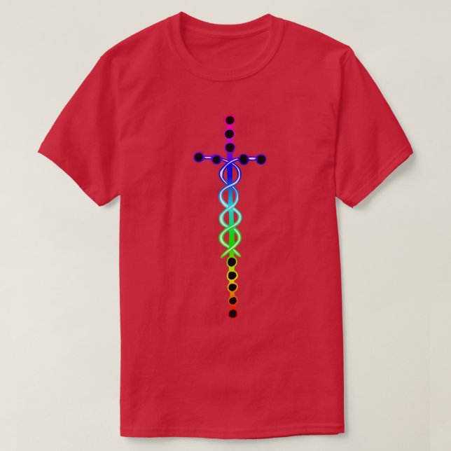 Rainbow Laminin Cross T-Shirt (Design Front)