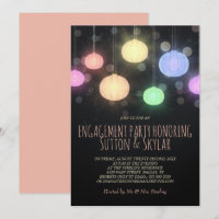 Rainbow Lanterns Engagement Party Invitation