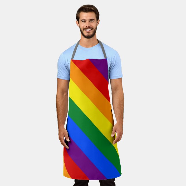Rainbow Large Unisex Apron (Worn)