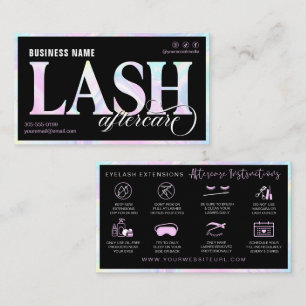 Rainbow Lash Extension Aftercare  Business Card