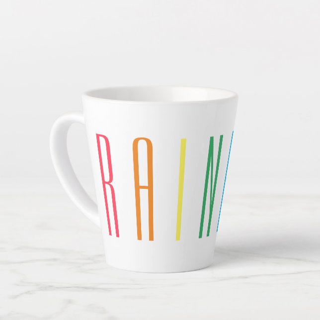 RAINBOW Latte Mug (Left Angle)