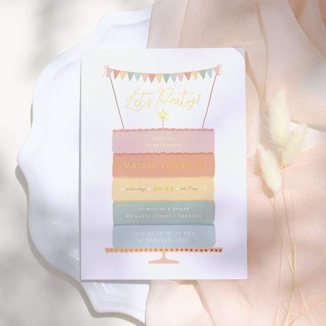 Rainbow Layer Cake Girl Birthday Party  (Creator Uploaded)