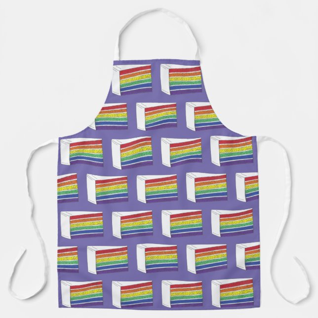 Rainbow Layer Cake Slice LGBT Gay Pride Love Apron (Front)