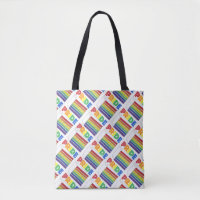 Rainbow Layer Cake Slice Lgbt Gay Pride Tote
