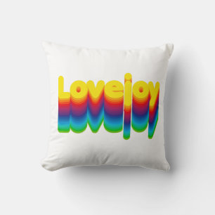 Rainbow Layers Lovejoy Name Label  Cushion