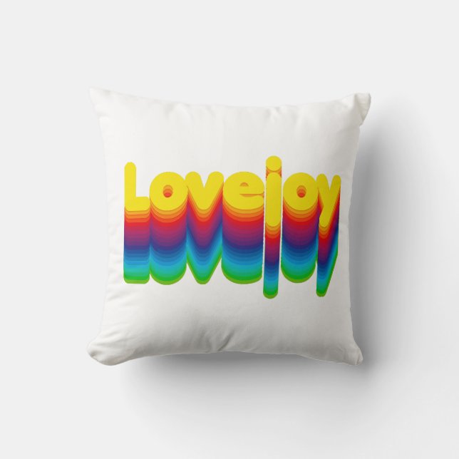 Rainbow Layers Lovejoy Name Label  Cushion (Front)