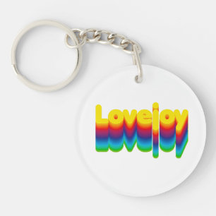 Rainbow Layers Lovejoy Name Label  Key Ring