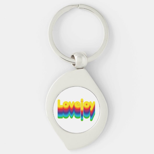 Rainbow Layers Lovejoy Name Label  Key Ring (Front)