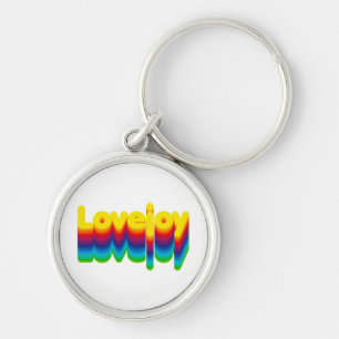 Rainbow Layers Lovejoy Name Label  Key Ring