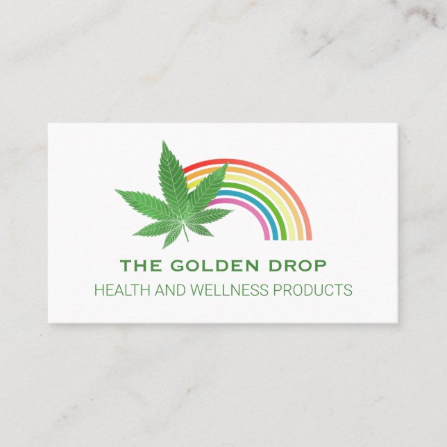 Rainbow Leaf White CBD Business Card (Front)