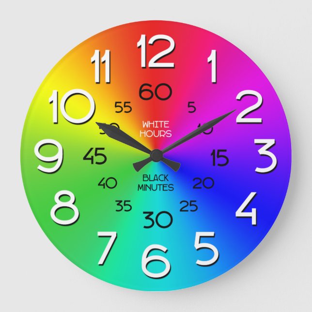 Rainbow Learn to Tell Time Classroom Clock (Front)