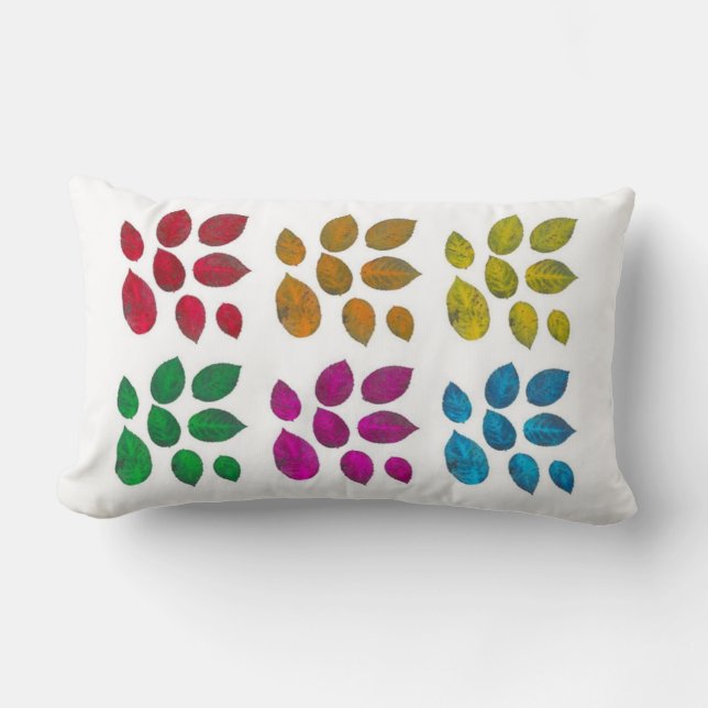 Rainbow Leaves American MoJo Pillow (Front)