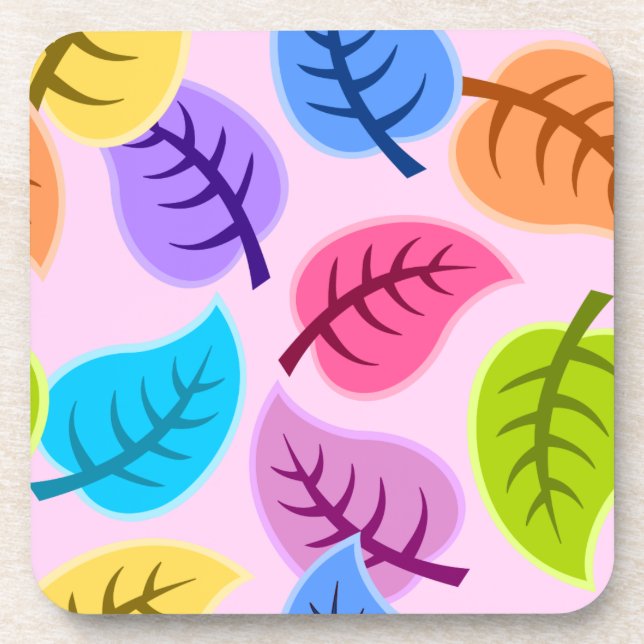 rainbow leaves coaster (Front)
