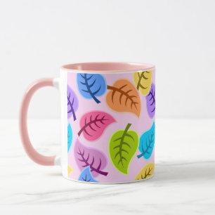 rainbow leaves coffee mug
