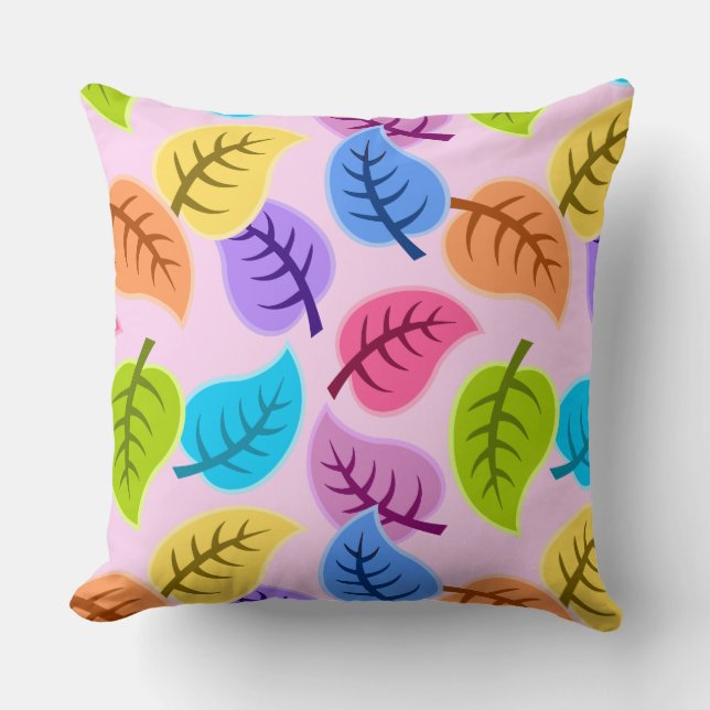 rainbow leaves pillow (Front)