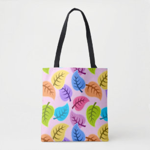 rainbow leaves tote bag
