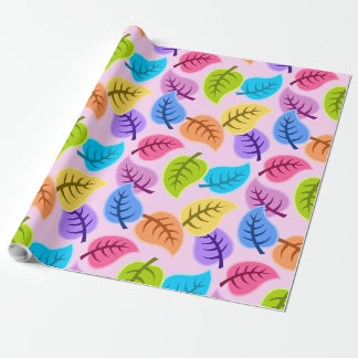 rainbow leaves wrapping paper