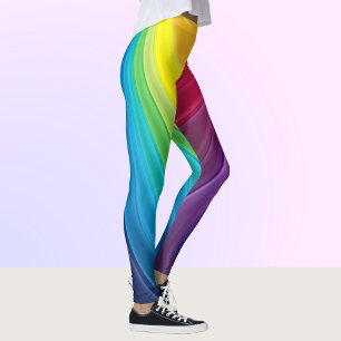 Rainbow Leggings Colourful Swirl Yoga Pants Tights