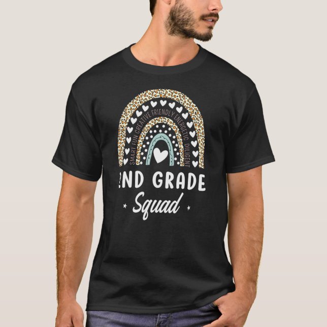 Rainbow Leopard 2nd Grade Back To School Teachers  T-Shirt (Front)