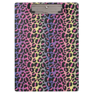 Rainbow Leopard Animal Print Pattern Clipboard
